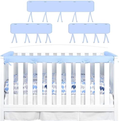 StoneSky 3 Pack Baby Crib Rail Cover Protector Safe Teething Guard Wrap for Standard Crib