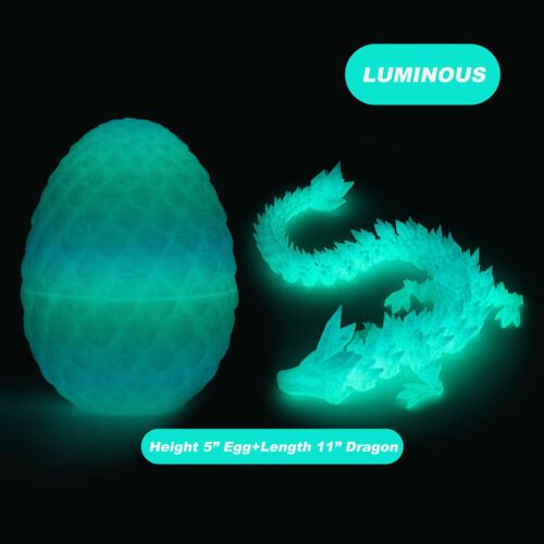 3D Printed Dragon in Egg Articulated Dragon Crystal Dragon Fidget Toy Desk Decor