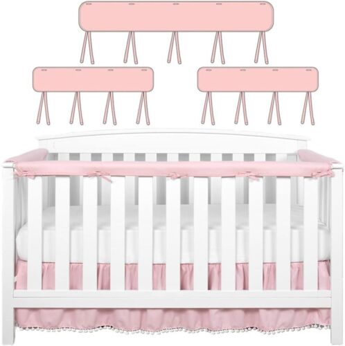 StoneSky 3 Pack Baby Crib Rail Cover Protector Safe Teething Guard Wrap for Standard Crib