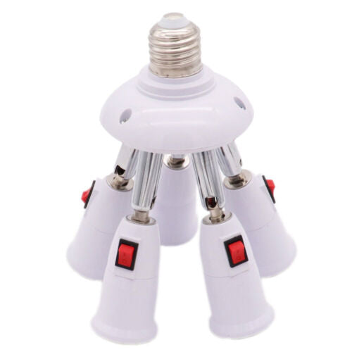 StoneSky E26/E27 Light Bulb Socket Splitter Adjustable Bulbs Socket Connector with Switch