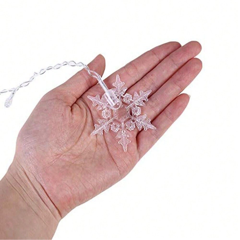 STONESKY Christmas LED Curtain Snowflake Lights Window String Fairy Waterproof Decor Xmas