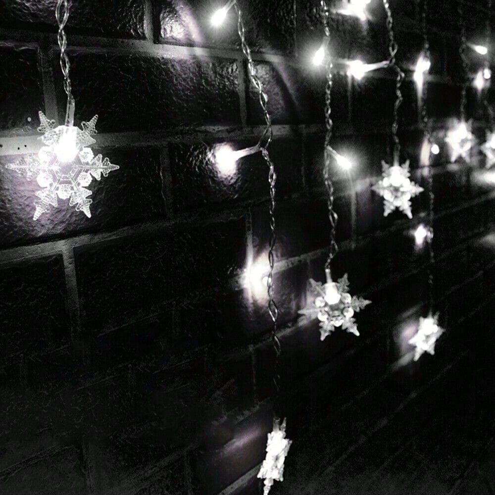 STONESKY LED Christmas LED Snowflake Lights Fairy String Light Xmas Wedding Party Decor