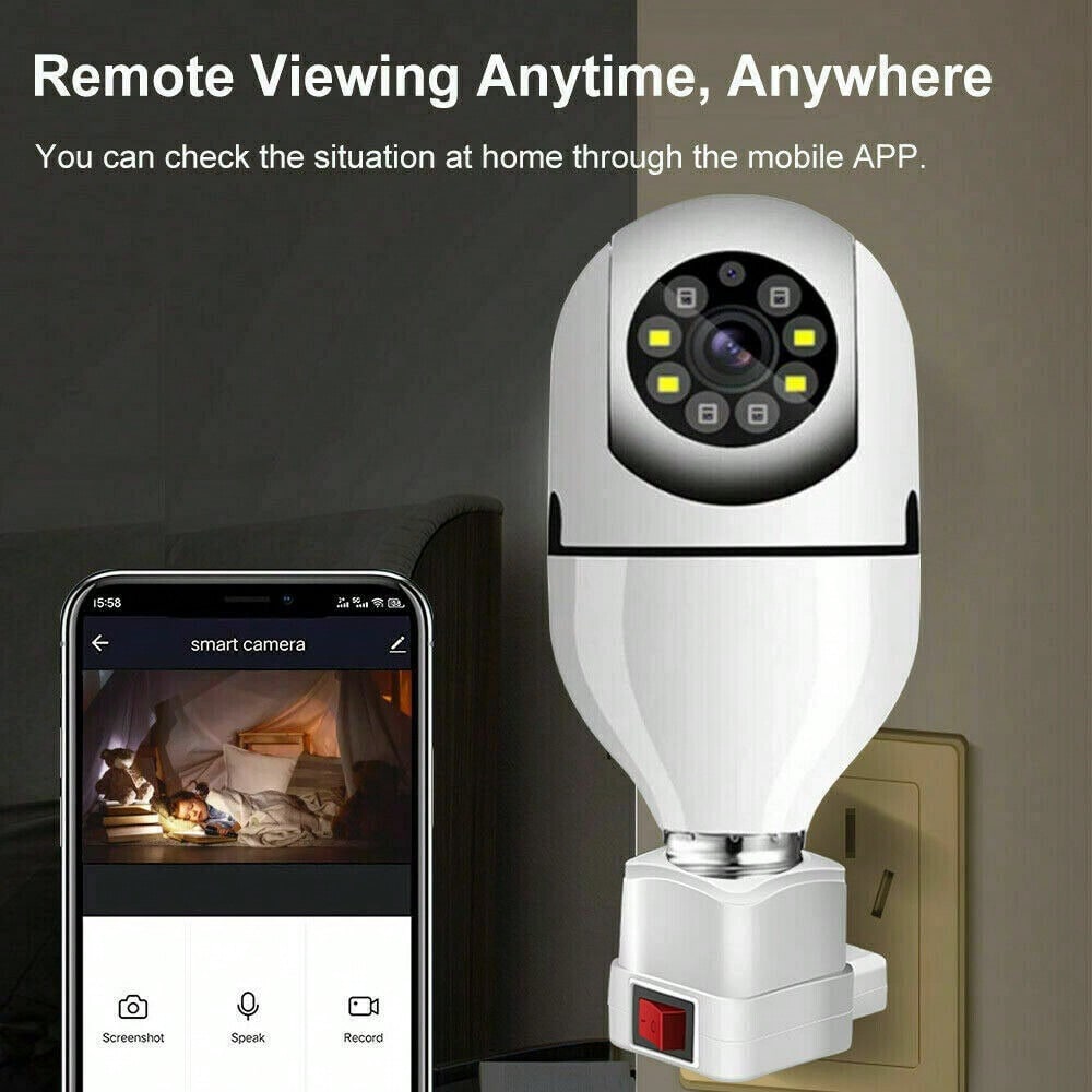 STONESKY 360° 1080P E27 Light Bulb IP Camera Wi-Fi IR Night Smart Home Wireless Securit