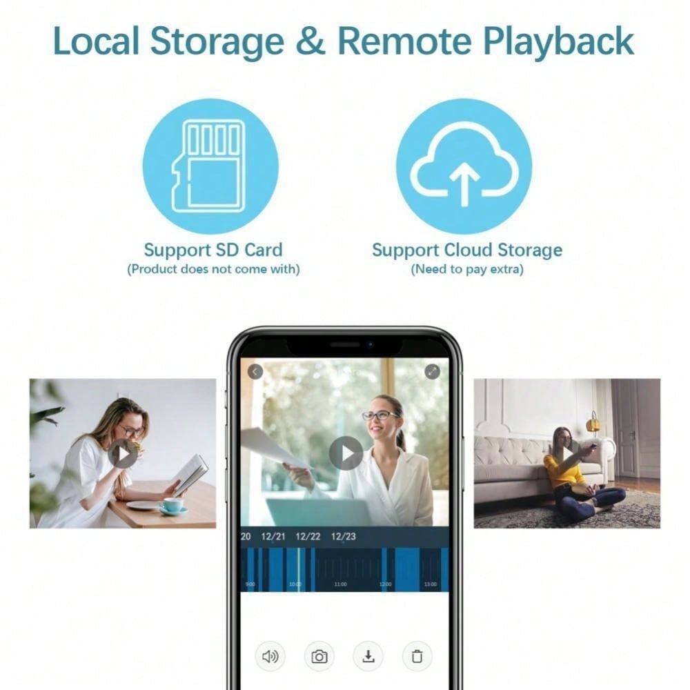 STONESKY  Smart Home Light Bulb Camera Wireless Security 360° 1080P IP E27 Wi-Fi IR Night