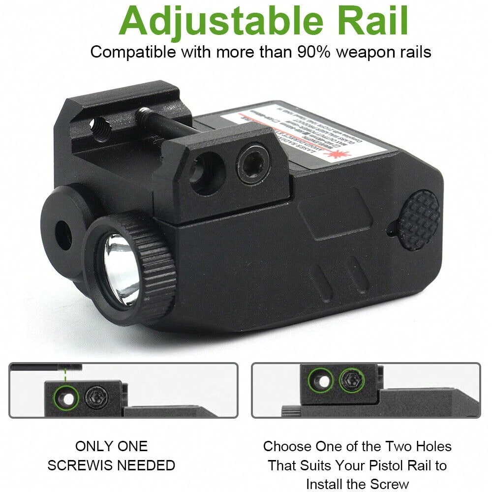 STONESKY Green/Red Laser Sight Flashlight Combo Rechargeable For 20-21mm Picatinny Rails