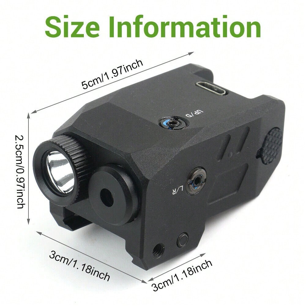 STONESKY Green/Red Laser Sight Flashlight Combo Rechargeable For 20-21mm Picatinny Rails