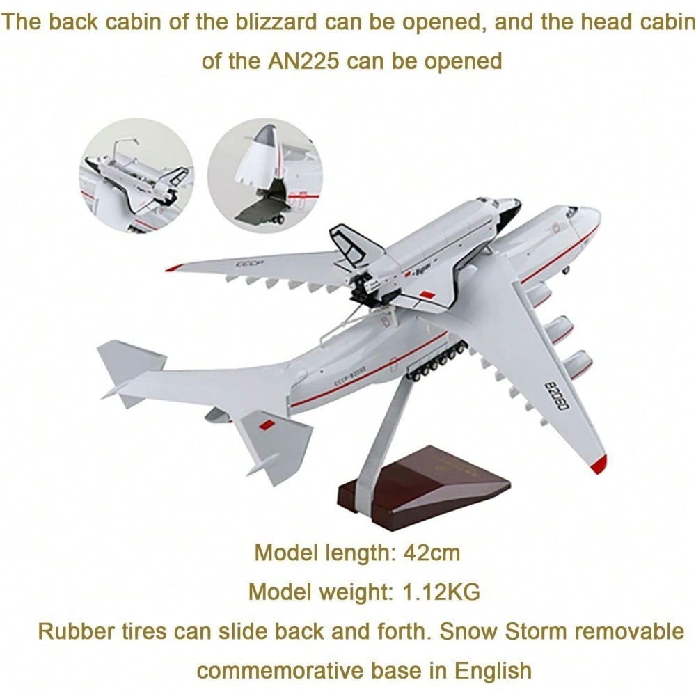 STONESKY 16.5" 1/200 Large AN-225 Antonov Buran Ukraine Airplane Model Transport Aircraft