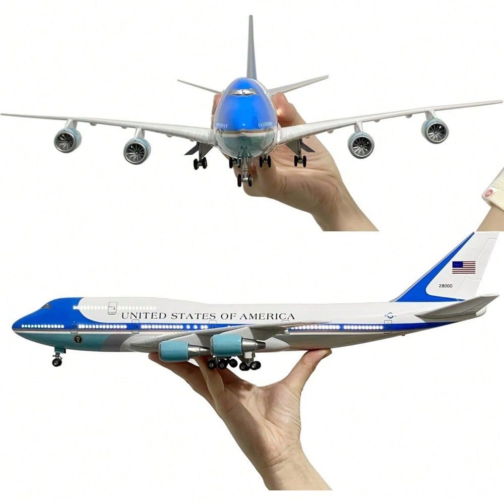 STONESKY 1/150 One Boeing 747 Airplane Model W/ Landing Gear Voice Control Lamp