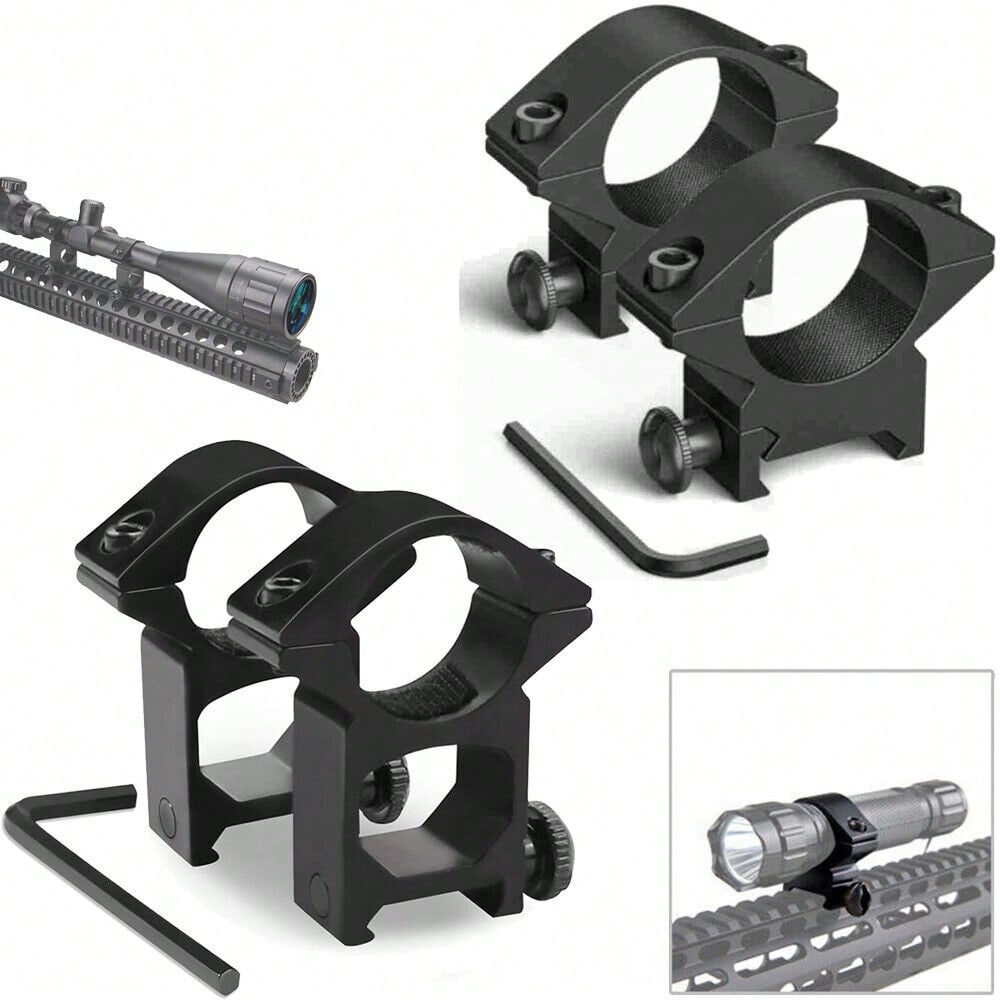 STONESKY 2Pcs High/Low Profile 1" Scope Ring Light Mount For 20mm Picatinny Weaver Rails