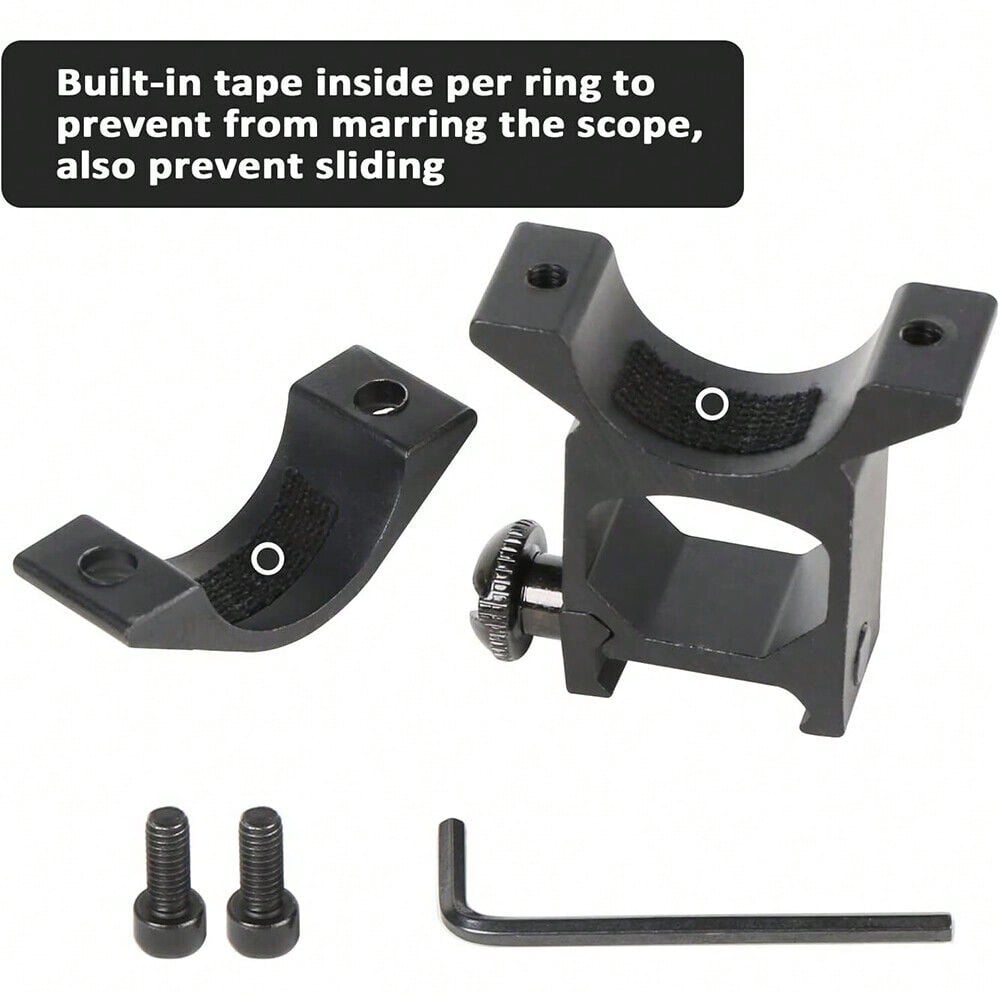 STONESKY 2Pcs High/Low Profile 1" Scope Ring Light Mount For 20mm Picatinny Weaver Rails