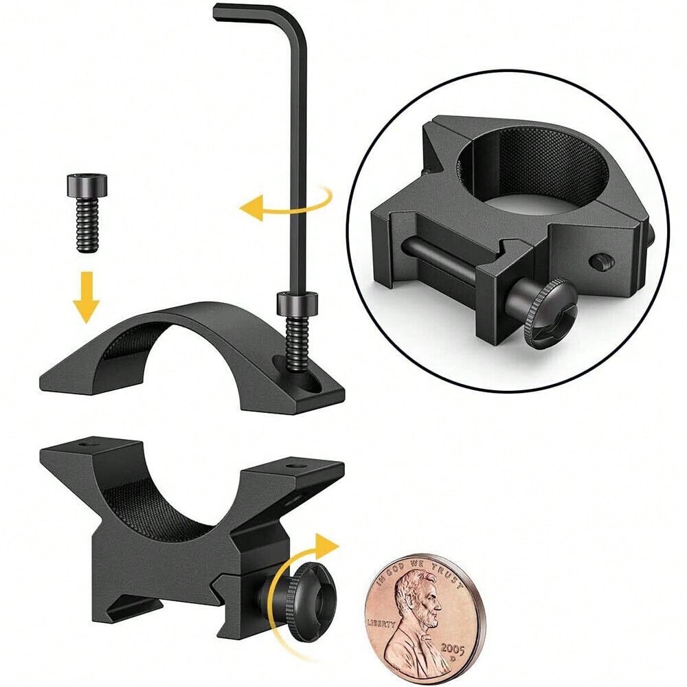 STONESKY 2Pcs High/Low Profile 1" Scope Ring Light Mount For 20mm Picatinny Weaver Rails