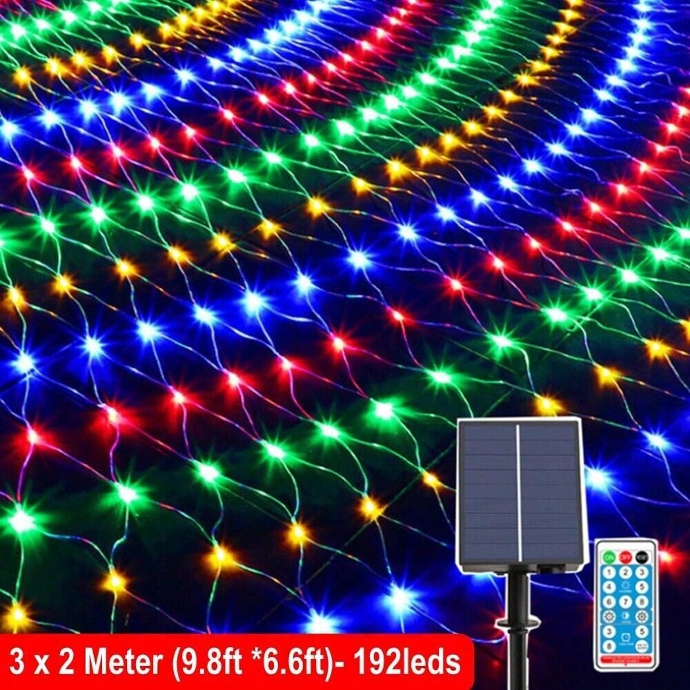 STONESKY 3M*2M Solar LED String Fairy Lights Net Mesh Curtain Outdoor Xmas Party Decor