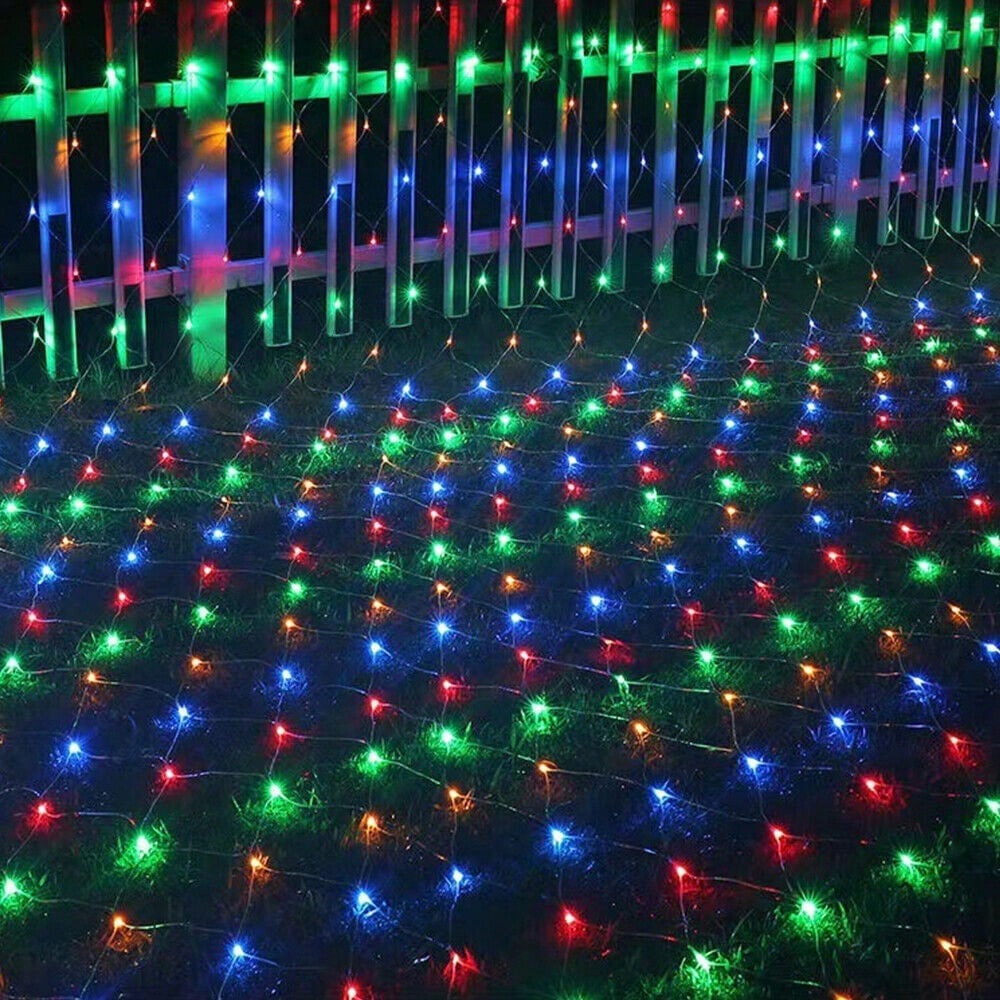 STONESKY 3M*2M Solar LED String Fairy Lights Net Mesh Curtain Outdoor Xmas Party Decor