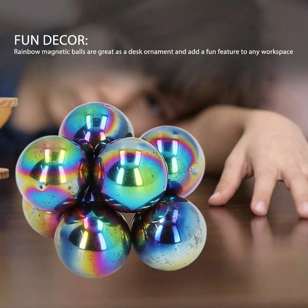 STONESKY 28Pcs Rainbow Balls Fidget Toy Ferrite Polishing Kids Sphere Magnet 20mm L GAW