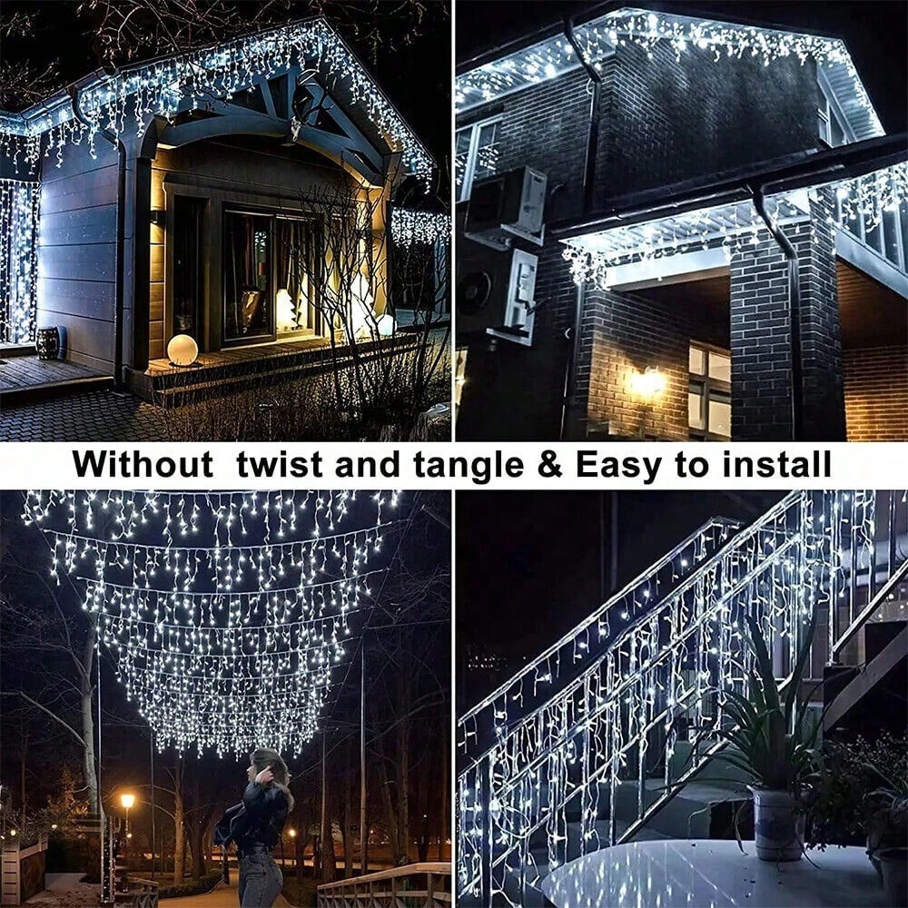 STONESKY Solar LED Christmas Fairy String Lights Outdoor Icicle Light Xmas Wedding Decor