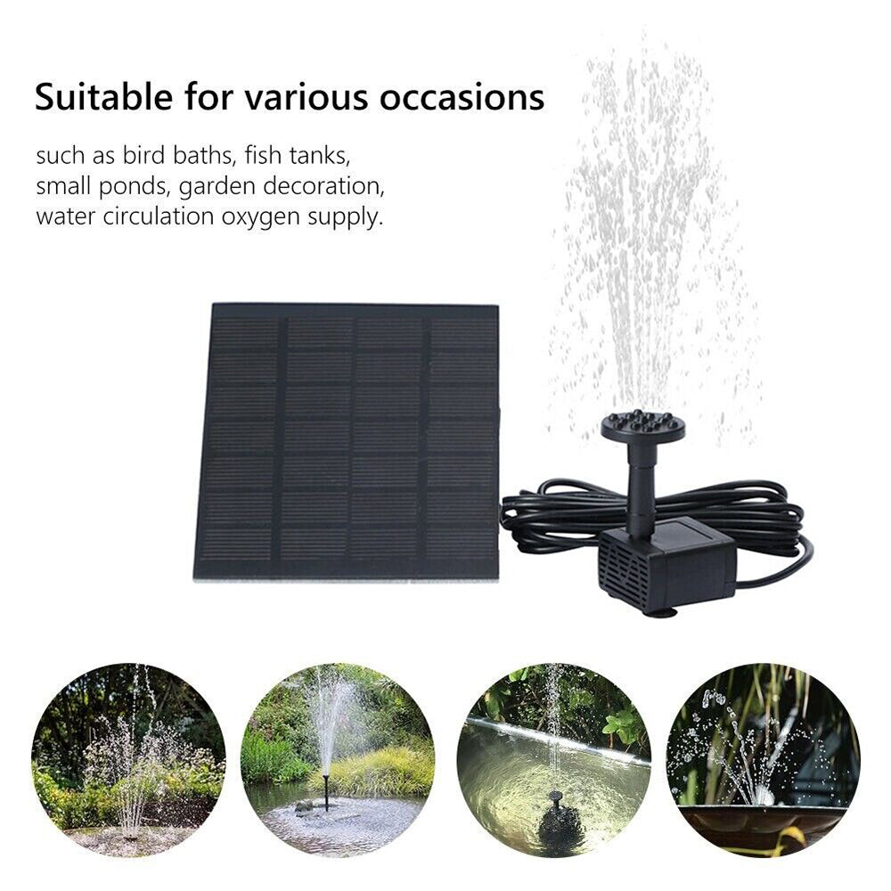 StoneSky Solar Power Fountain Submersible Floating Water Pump Bird Bath Pond Garden Pool