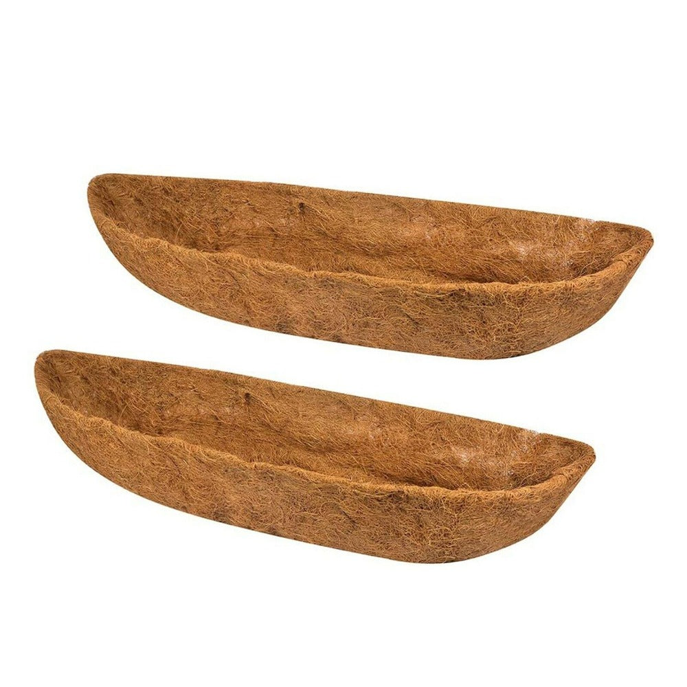 StoneSky 2PCS 24"/30"/36"/48" Coco Liner Trough Half Moon Shaped Planter Liner For Window