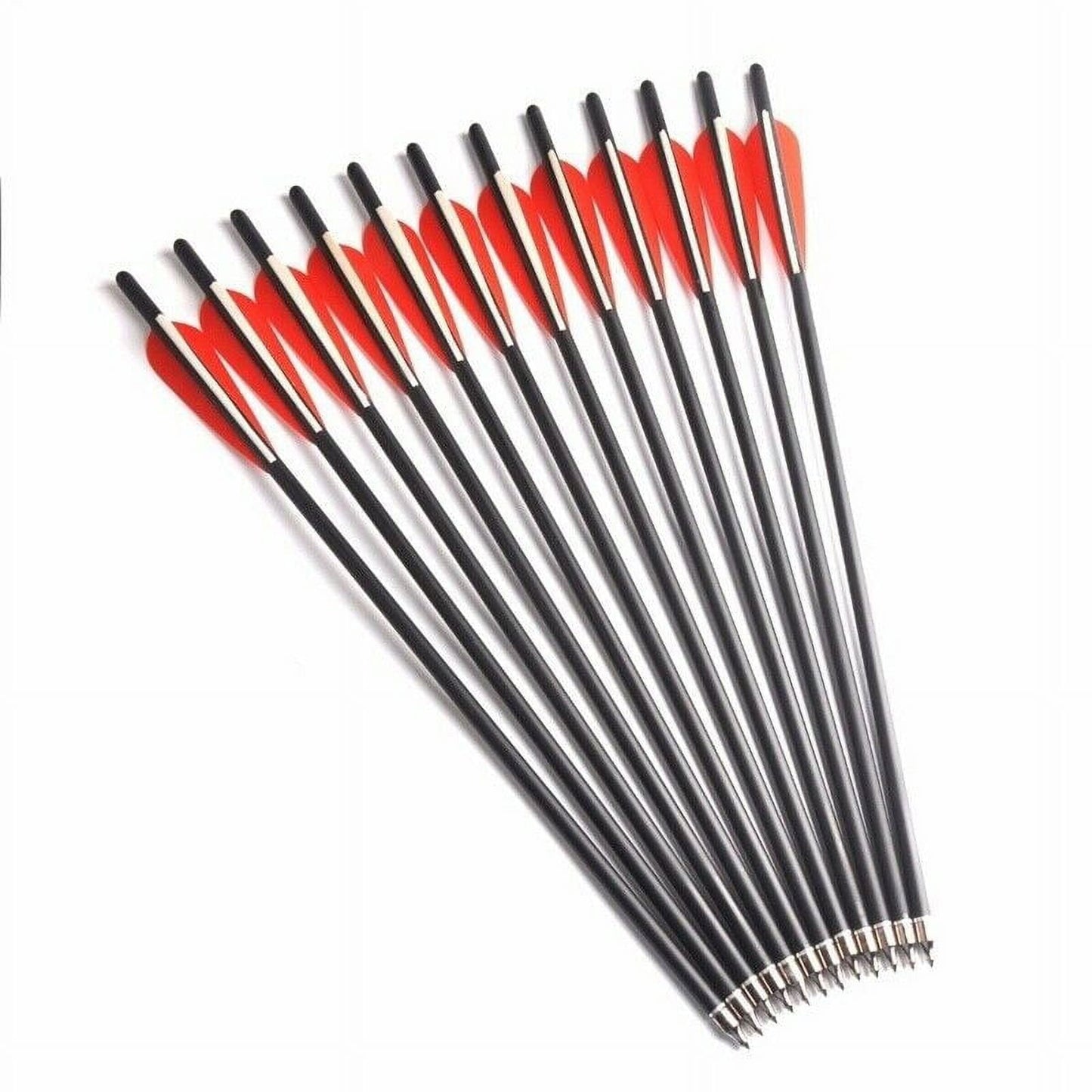 12pcs/set 20 Inches Carbon Arrows With Replaceable Arrowhead 2 colors Crossbow Compound Bow Recurve Bow Arrow With Plastic Feather for Archery Hunting Shooting Practice