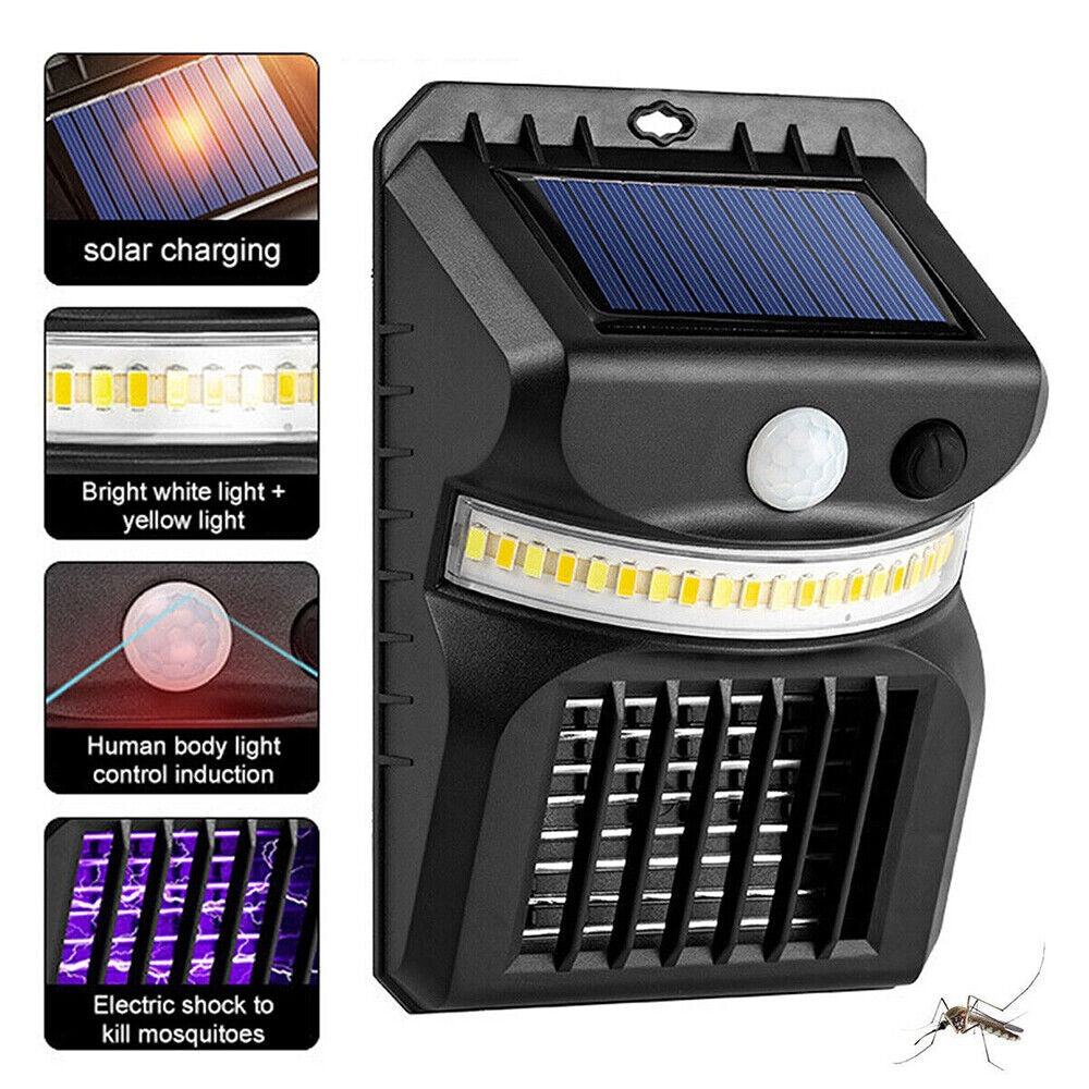 StoneSky Solar Powered LED Mosquito Fly Bug Insect Zapper Killer Trap Lamp Light Outdoor