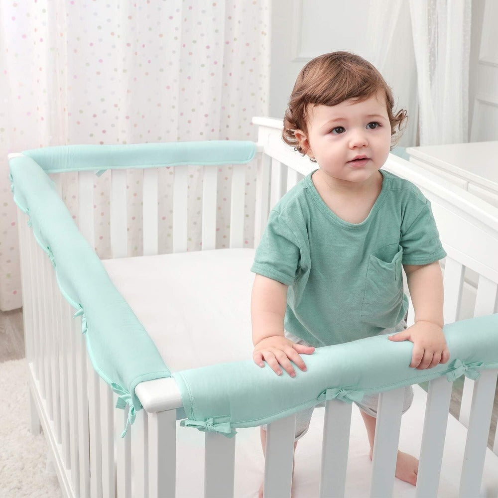 StoneSky 3 Pack Baby Crib Rail Cover Protector Safe Teething Guard Wrap for Standard Crib