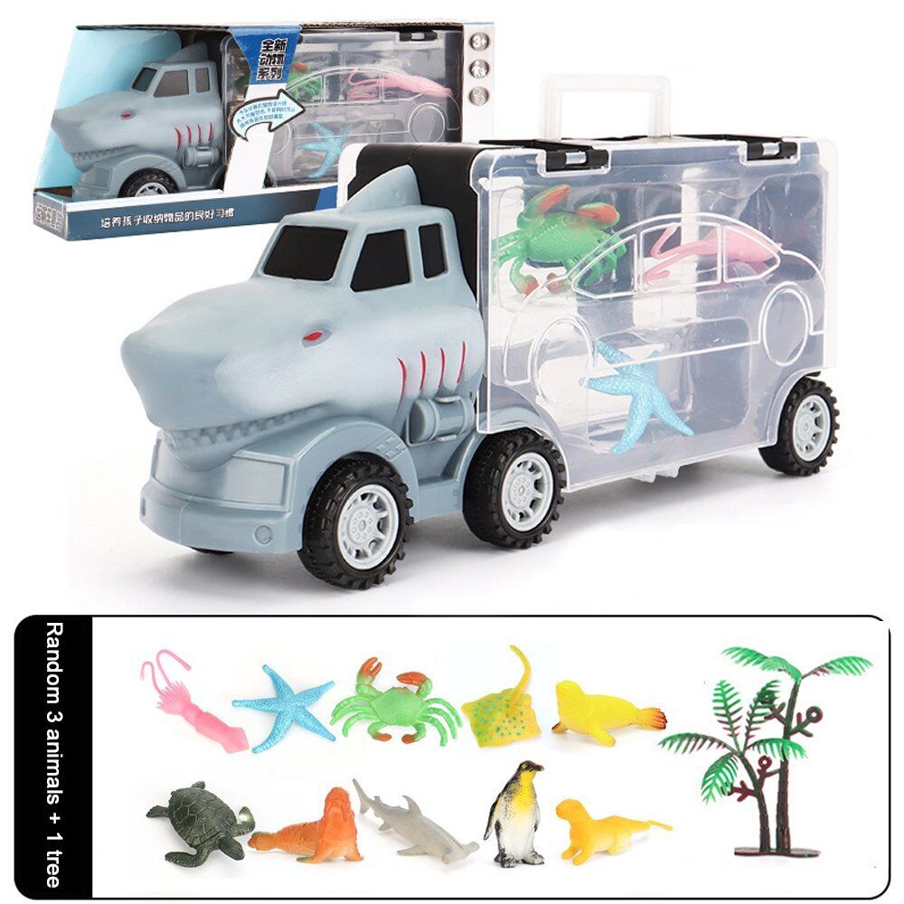 STONESKY Dinosaur Truck Toy Transport Carrier Car Set Pull Back Dinosaur Car Boys Gifts