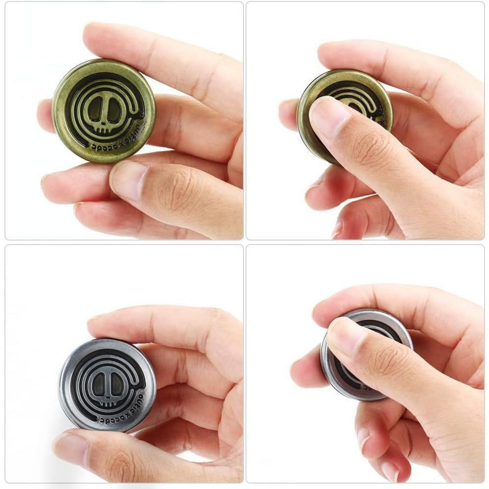 STONESKY Magnetic Metal Fidget Slider, 2024 New Coin Decompression Toys ADHD Fidget Toys Adult EDC Casual Fidget Toy Magnetic Blocks, Sensory Toys Anxiety Stress Relief (Silver Coin)