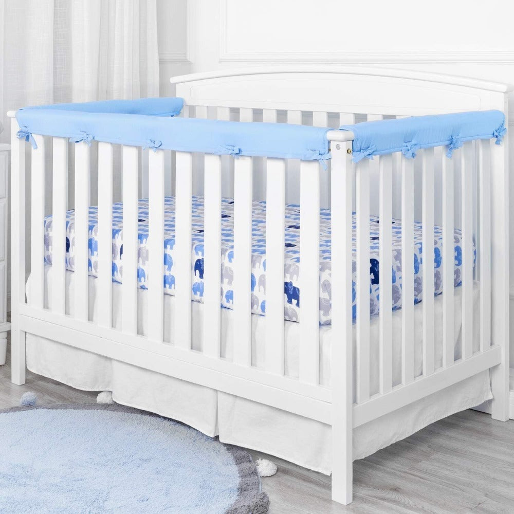 StoneSky 3 Pack Baby Crib Rail Cover Protector Safe Teething Guard Wrap for Standard Crib