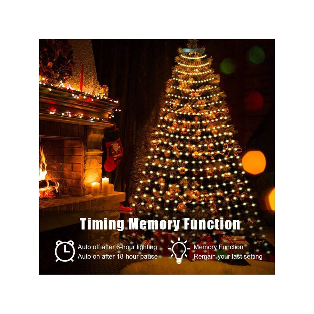 STONESKY Christmas Tree Waterfall String Lights 6.56FT x 16 Lines 320 LED USB Xmas Lights