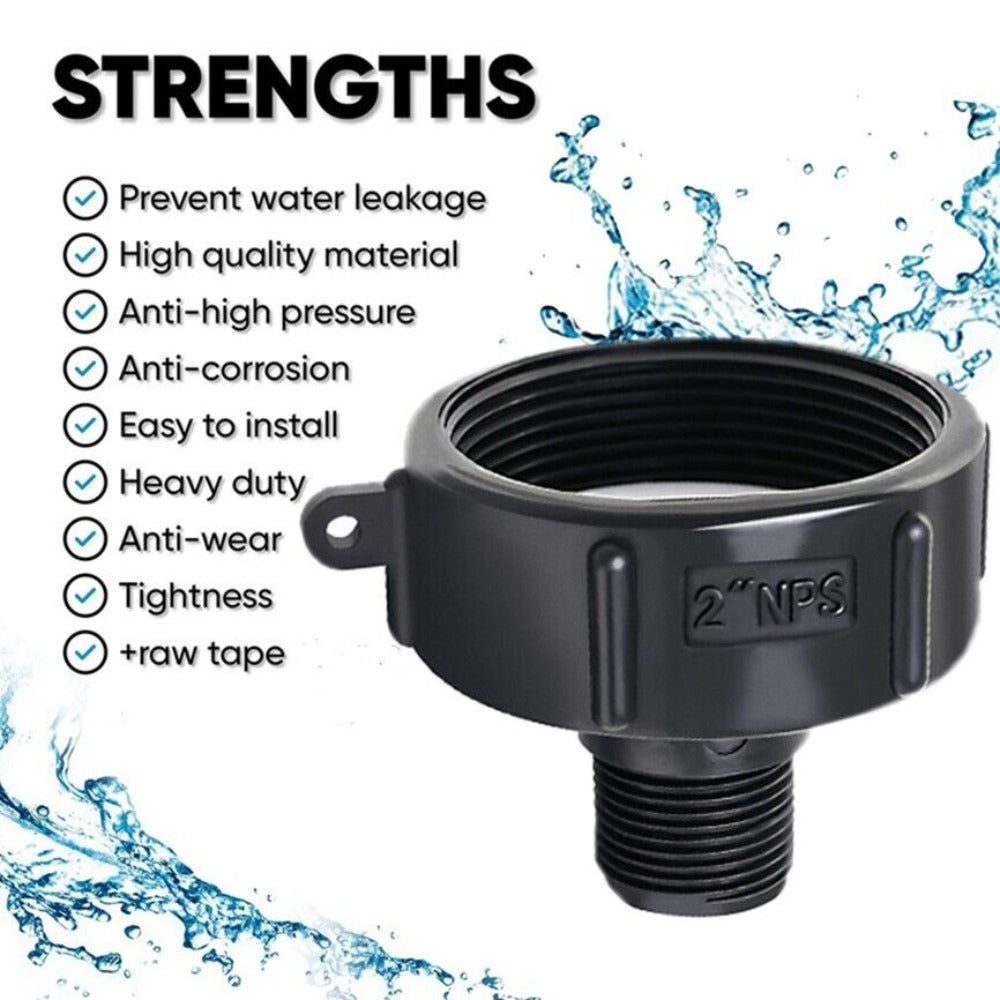 StoneSky 275/330 Gallon IBC Tote Water Tank Drain Adapter 2 NPT (NPS) Garden Hose 3/4"