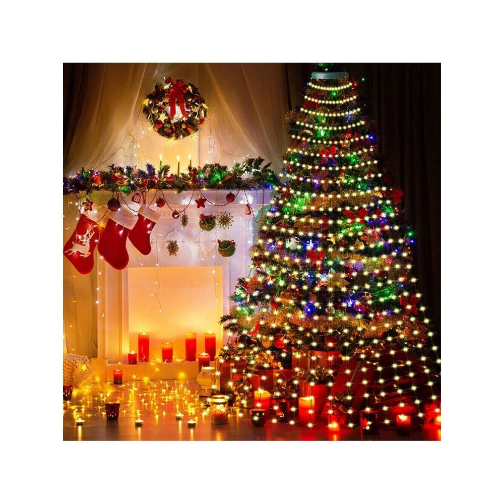 STONESKY Christmas Tree Waterfall String Lights 6.56FT x 16 Lines 320 LED USB Xmas Lights