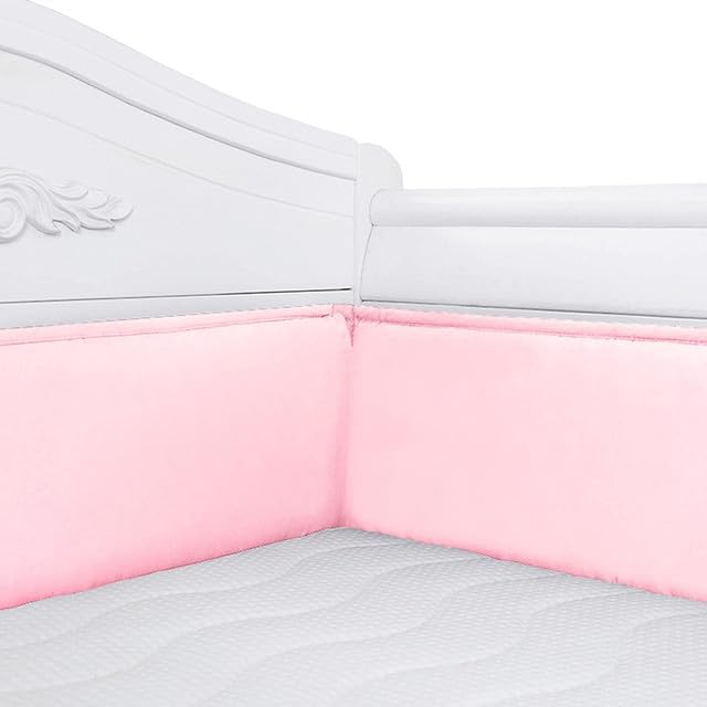4Pcs Cotton Rectangle Surround Pads, Soft Breathable Patterned Surround Protector Pads Set