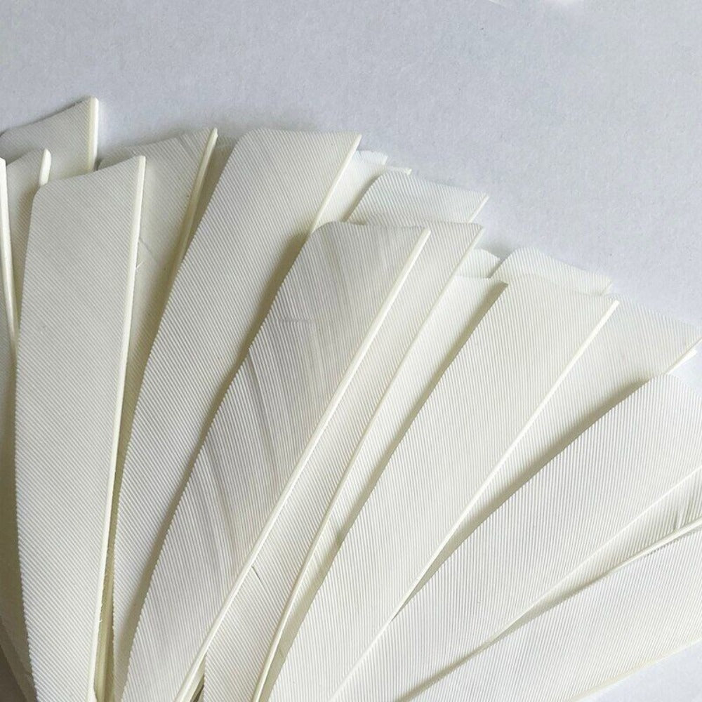 StoneSky 4" 5" White Natural Turkey Arrow Archery Feathers Shield Fletching Bow Arrow DIY