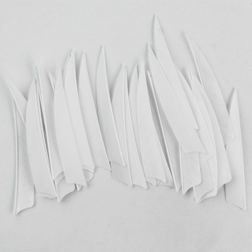 StoneSky 4" 5" White Natural Turkey Arrow Archery Feathers Shield Fletching Bow Arrow DIY
