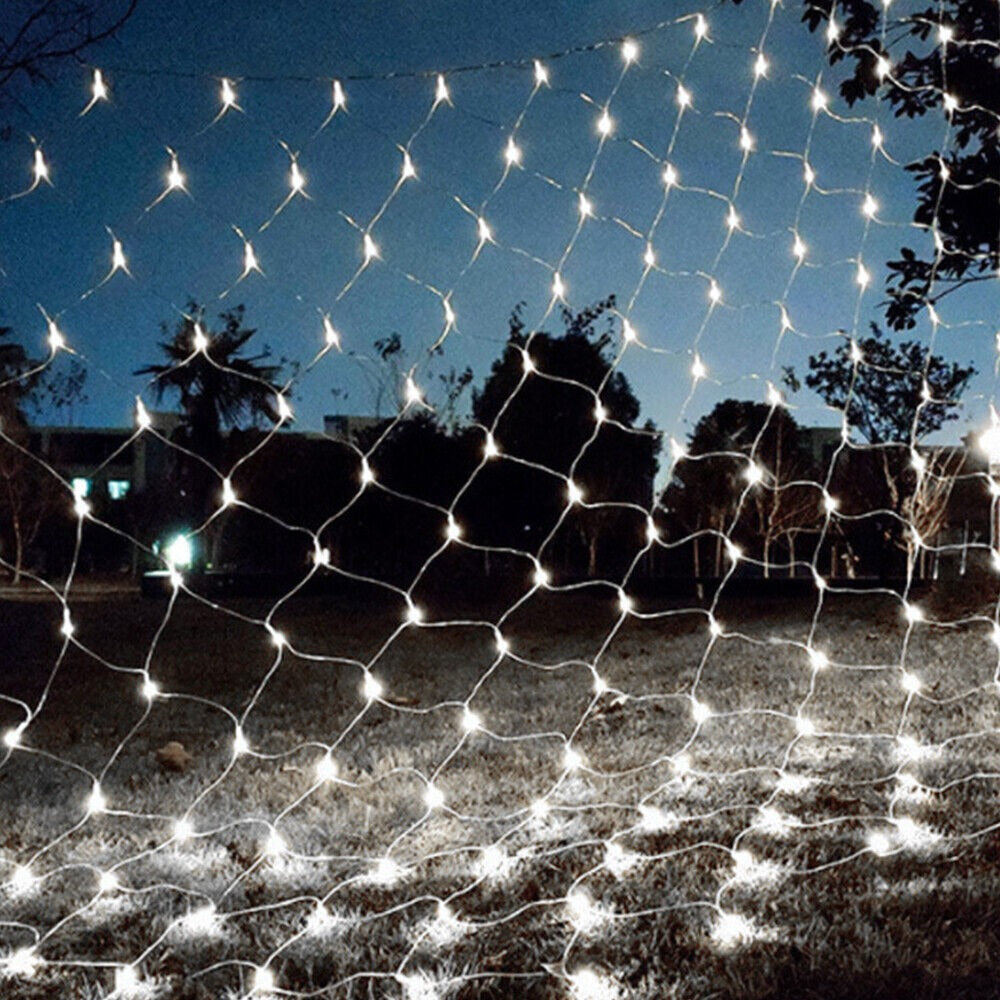 STONESKY Solar LED Net Mesh Curtain Light Fairy String Light Christmas Wedding Decor Lamp
