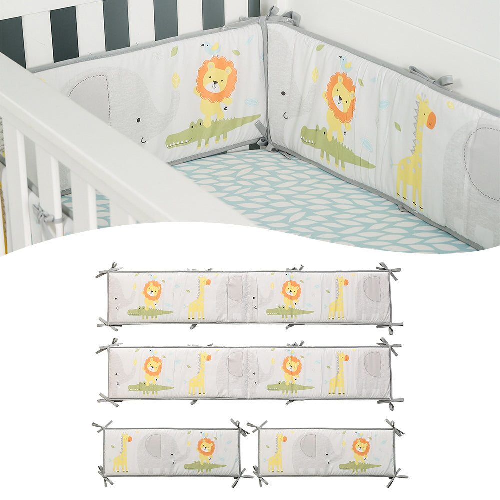 StoneSky 4Pcs Baby Crib Bumper Pads Crib Around Cushion Cotton Newborn Baby Cot Protector