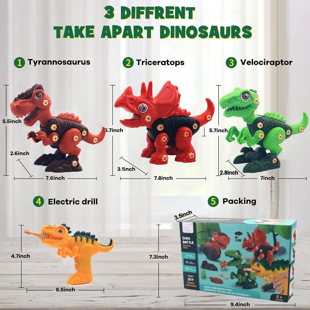 STONESKY Educational Learning Toys for Kids Age 3 4 5 6 7 8 Year Take Apart Dinosaur Toy