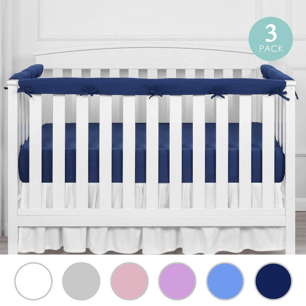 StoneSky 3 Pack Baby Crib Rail Cover Protector Safe Teething Guard Wrap for Standard Crib