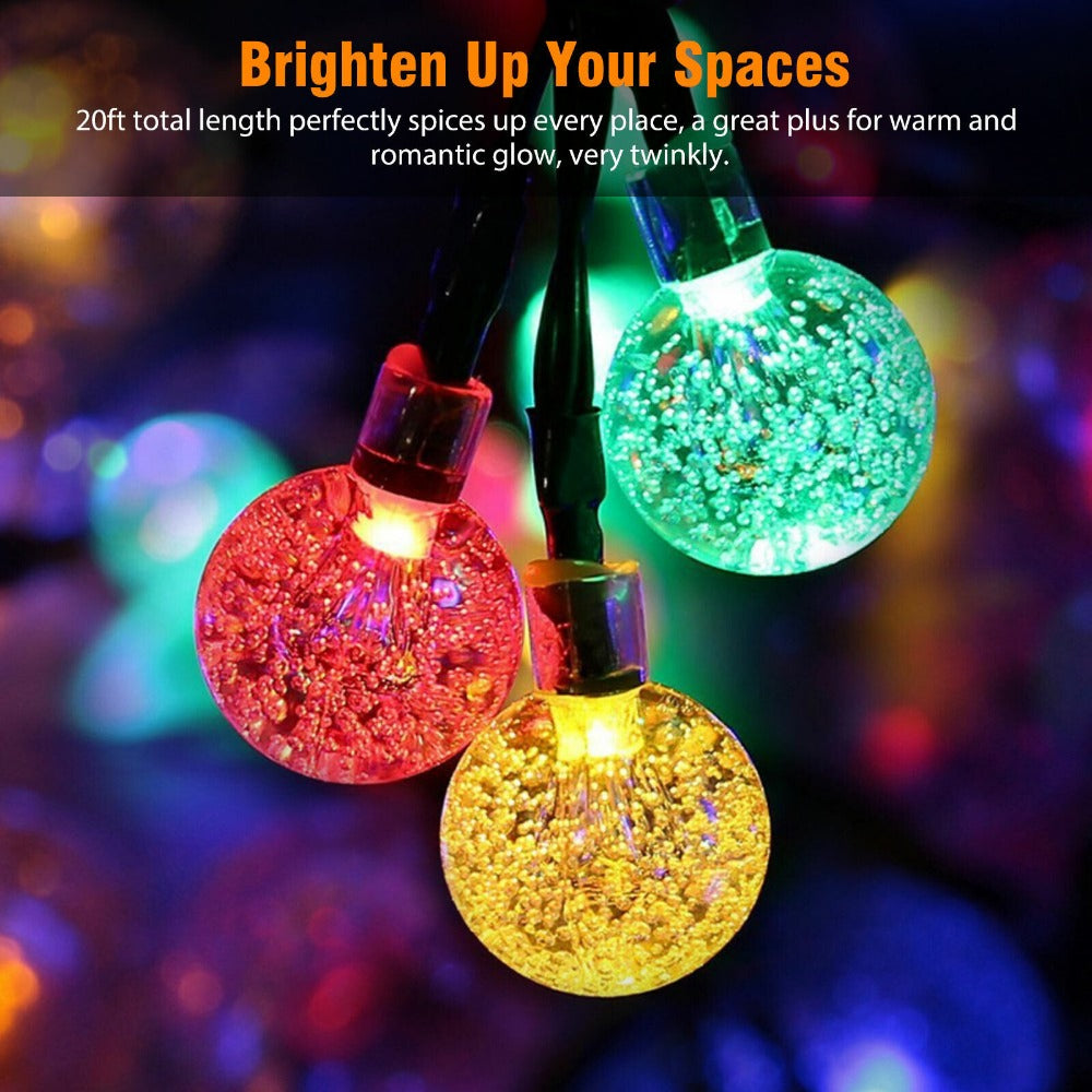 StoneSky Solar 30 LED String Light Crystal Ball Garden Yard Decor Lamp Outdoor Waterproof