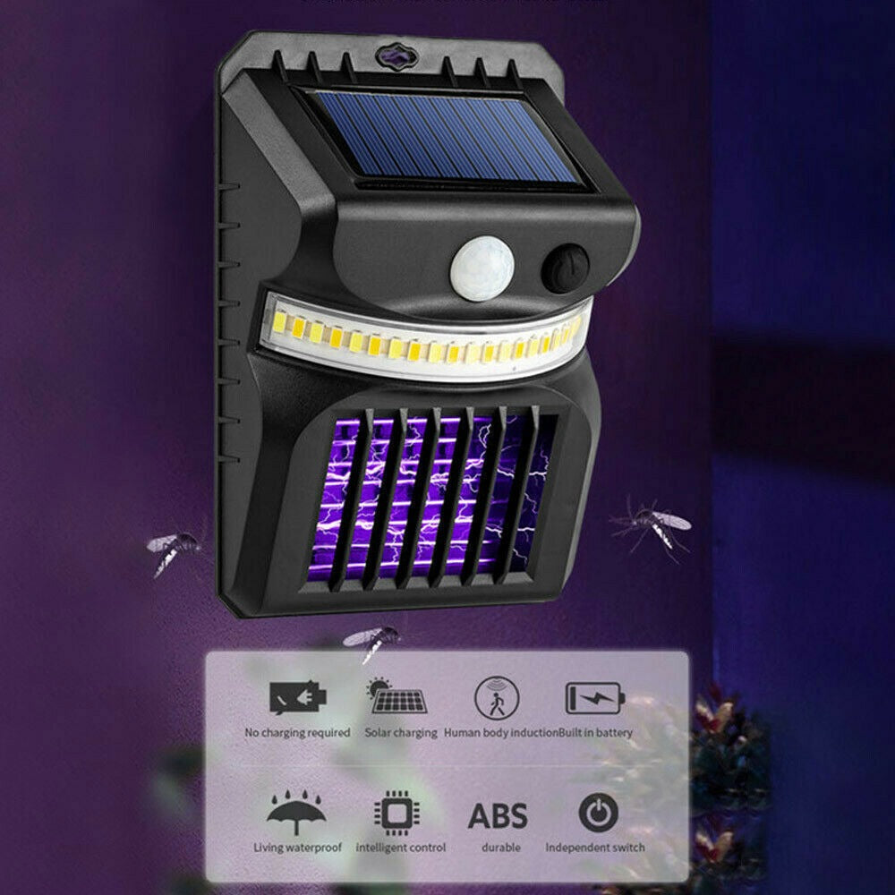 StoneSky Solar Powered LED Mosquito Fly Bug Insect Zapper Killer Trap Lamp Light Outdoor