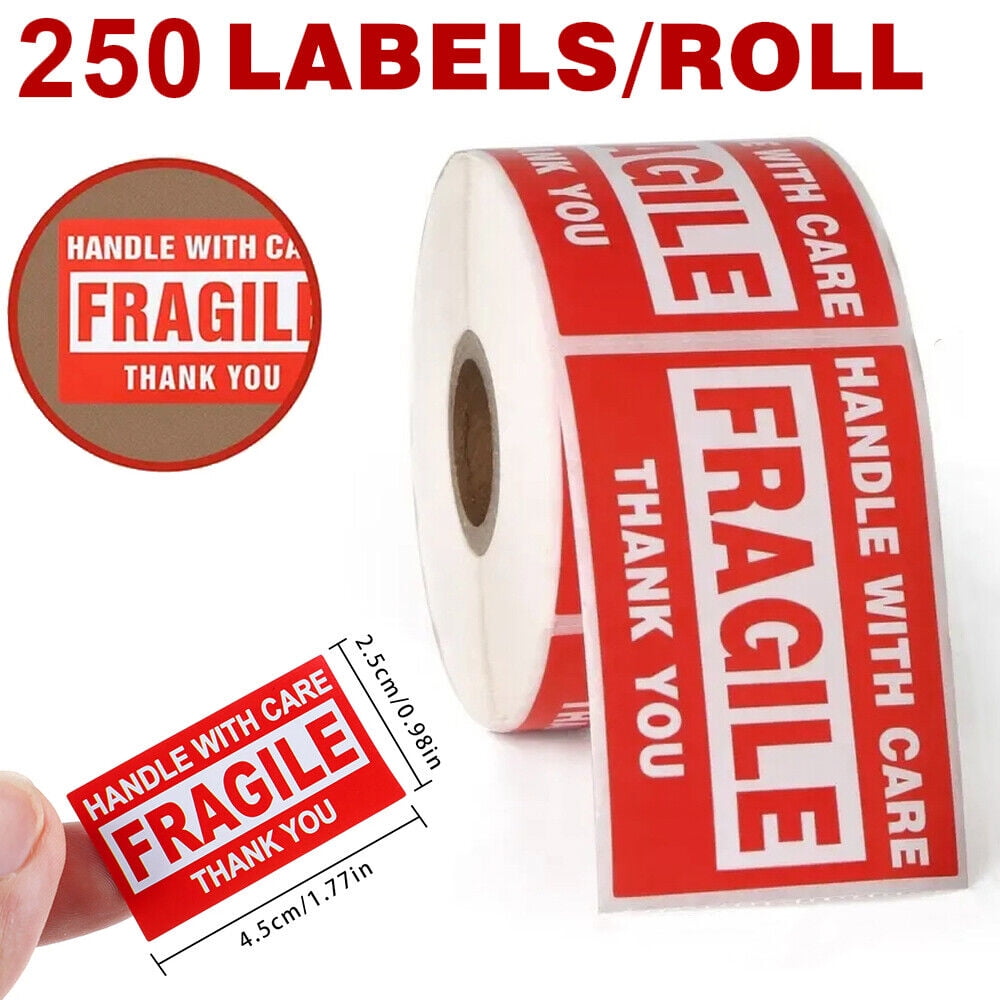 EROCK 250 Fragile Handle With Care 1x1.8" Stickers Packaging Box Safety Mailing Labels