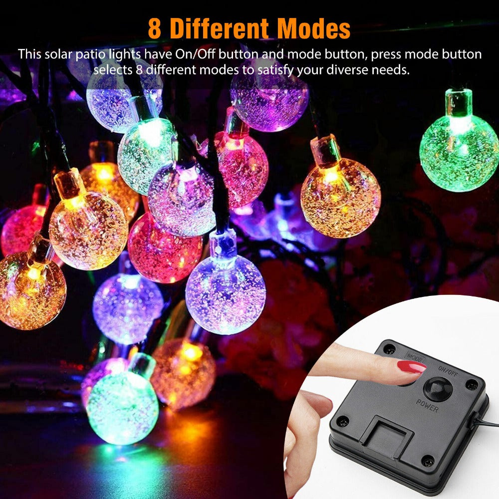 StoneSky Solar 30 LED String Light Crystal Ball Garden Yard Decor Lamp Outdoor Waterproof