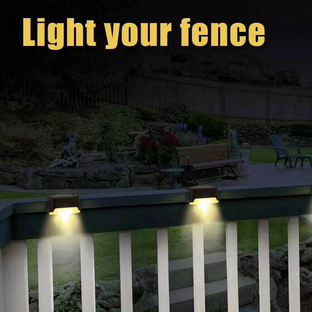 StoneSky 4x Solar LED Deck Lights Outdoor Garden Patio Railing Decks Path Lighting Brown