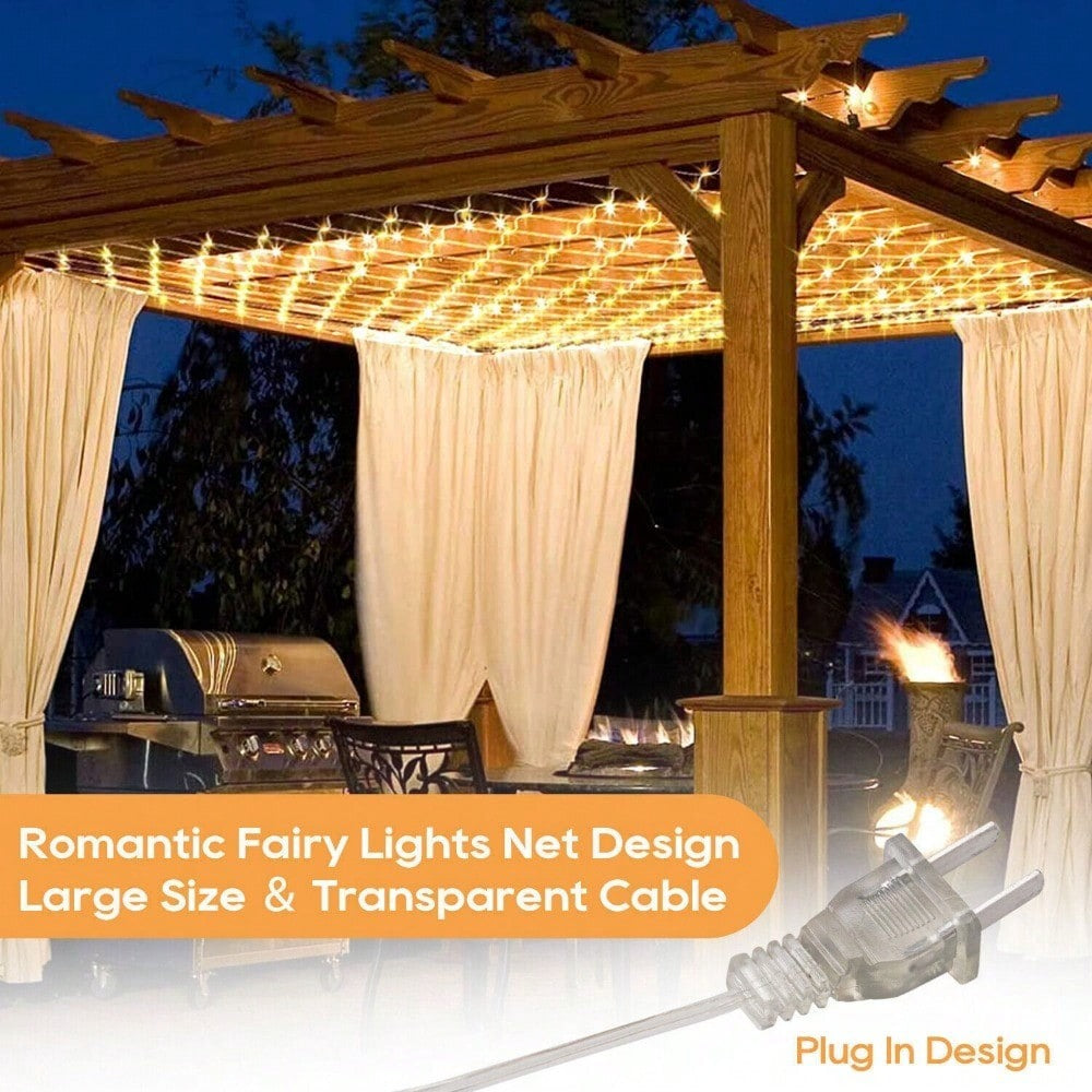 STONESKY Led Net Lights Net Mesh 1.5mX1.5m 96 LEDs Fairy String LED Lights for Wedding Home Garden Xmas Party Valentine Christmas Decor,Warm White