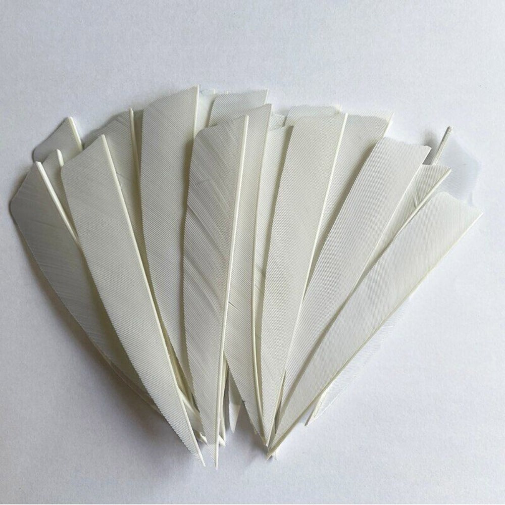 StoneSky 4" 5" White Natural Turkey Arrow Archery Feathers Shield Fletching Bow Arrow DIY