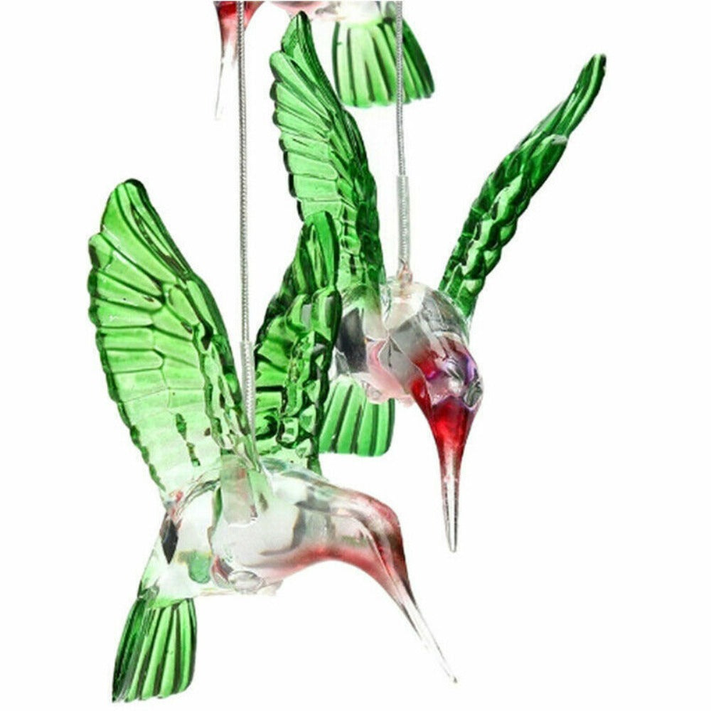 StoneSky Color-Changing LED Hummingbird Solar Wind Chimes Yard Home Garden Decor Lights