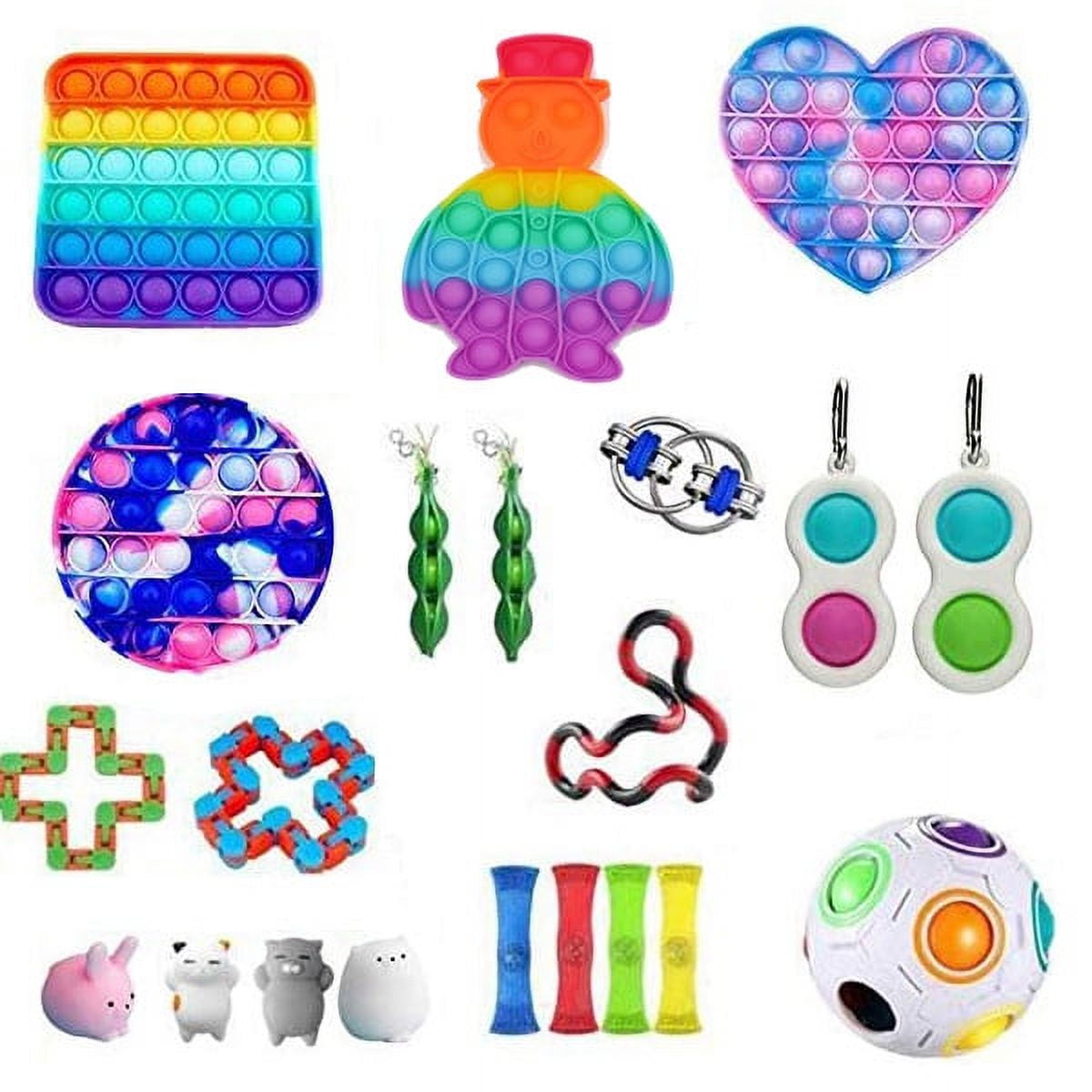 Fidget Toy Packs, Cheap Sensory Toy, 21Pcs Fidget Toy Set for Kids Adults, Decompression Toy with Push P-op Bubble Simple Dimple Infinite Cube, Stress Relieves Sensory Squeeze Toy for Kids Adults