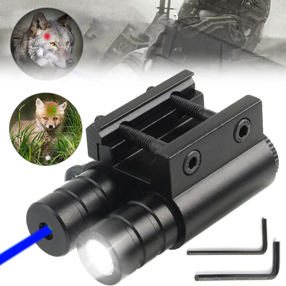STONESKY Blue Laser Dot Sight Tactical LED Gun Flashlight for 20mm Picatinny Rail Mount, Military Grade Hunting Scope