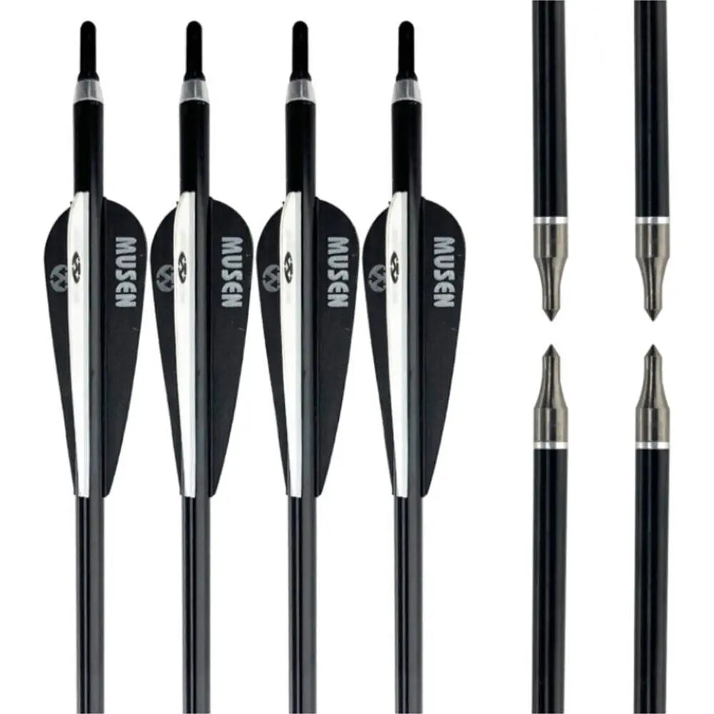 STONESKY 12PCS 28-inch Carbon Arrows OD 7.8mm Archery Hunting For Compound & Recurve Bow USA
