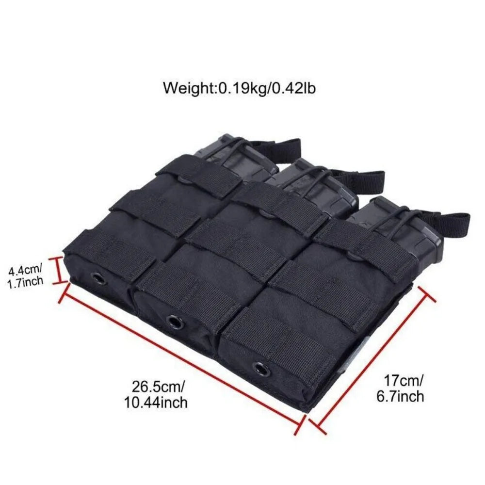 STONESKY RIFLE - Tactical Molle Vest Magazine Pouch with Triple Open Top Bag for 5.56/.223 Magazines