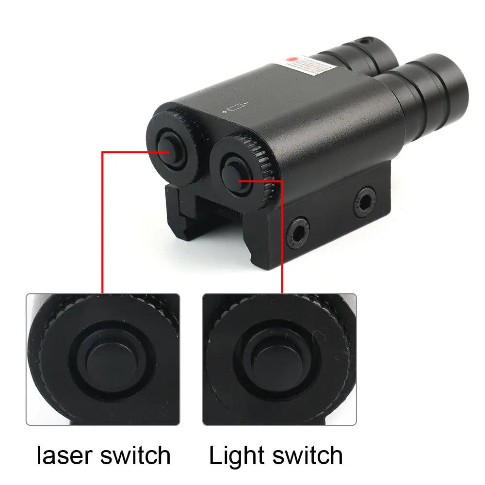 STONESKY Tactical LED Rifle Gun Flashlight and Green Dot Laser Sight Combo for 20mm Rail Picatinny